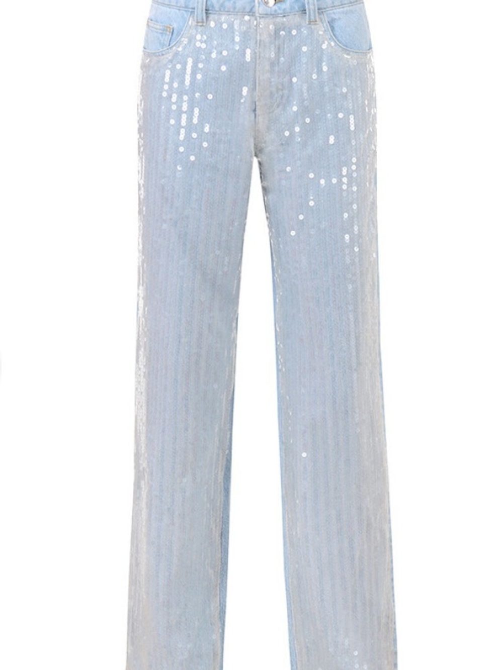 Sequin Light Blue Boyfriend Jeans - Picture 3 of 9